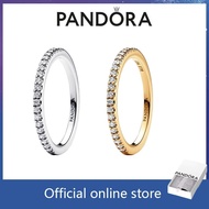 100% PANDORA genuine S925 sterling silver ring pairing Pandora Sparkling Band Ring