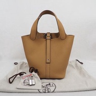 HERMES Picotin 18 餅乾色銀扣