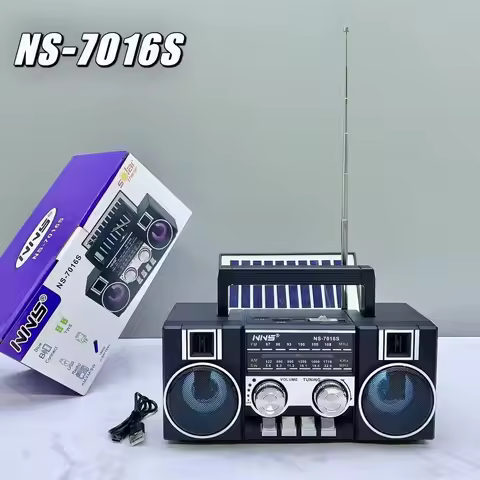 NS-7016S Mini Boombox All-band Radio Wireless Solar Powered Speakers Vintage Boombox Retro BlueTooh 