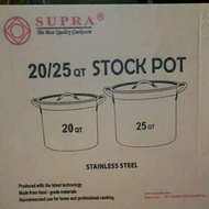 SUPRA STAINLESS STOCK POT 20QT/ 25QT 2 IN 1