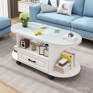 Coffee Table TV Cabinet t Living Room Tea Round Small Apartment Tempered Glass Simple Coffee Table C