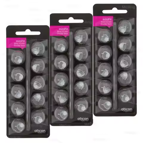 Oticon Double Vent Bass Domes (10mm) Hearing Aid Domes for Oticon MiniFit Universal Domes for Hearin
