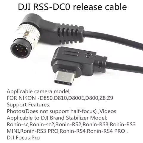 RSS-DC0 Release Cable For DJI Ronin Stabilizer to Nikon d810 d800 z8 z9 Camera sc SC2/RS2/RS3/RS3 Mi