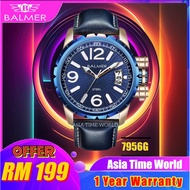 [Originall Balmer 7956G BRG-5 Quartz Men's Watch with 50m Water Resistant Blue Genuine Leather | Official Warranty