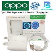 Oppo 65W SuperVooc 2.0 Fast Charger UK Plug with Free SuperVooc Type C Fast Data Cable (Original)