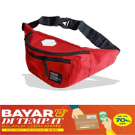 Waistbag Tas Slempang Pria Distro Bandung Premium High Quality Nugraha Store Warna Biru Merah Maroon