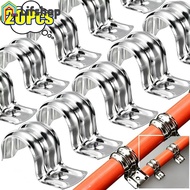 Stainless Steel Pipe Clamps 4 Sizes for Overhead Floor Cabling, Single-Sided Type Mounting Clips, 20
