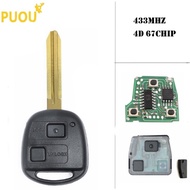 2 Button Remote Key Fob 315MHz 4D67 Chip for For Toyota Avensis Corolla Yaris Rav4 FCC ID:HYQ12BBT