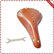 leipupa Vintage Leather Bike Saddle Universal Fit Retro Bovine Leather Cycle Seat Breathable Design 