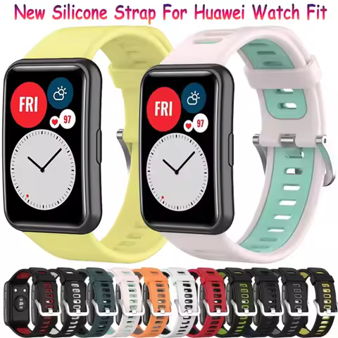 New Silicone Strap For Huawei Watch Fit Original Smartwatch Breathable Band Watch Protection Case Fo