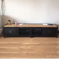 Low Low Cabinet Locker Iron Art TV Cabinet American 8V TV Cabinet Furniture Solid Wood Retro Living 