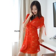 MERAH Jumbo Lingerie Sleepwear Red Lace Batwing SizeBIG Xl Js01B