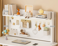 VSSUU ชั้นวางของบนโต๊ะ pegboard ตั้งโต๊ะ ชั้นวางของบนโต๊ะคอมพิวเตอร์ ชั้นเก็บของบนโต๊ะทำงาน ไม่ใช้พื