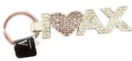 【ichun66】全新 Armani Exchange A/X I Love AX logo 水鑽 金屬 鑰匙圈 銀色