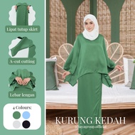 Baju Kurung Kedah Basic Plain Flowy Kurung Airflow Satin Baju Kurung Kedah Moden Raya Style