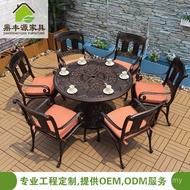 Outdoor Casting Aluminum Casting Aluminum Table Chair Wholesale Combination Iron Art Outdoor Leisure