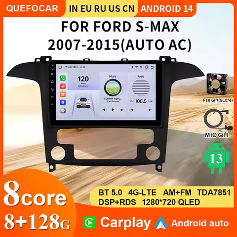 8-core DSP car multimedia player for Ford S Max S-MAX 2007-2015 Carplay 4G automatic radio RDS GPS B