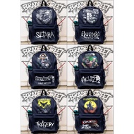 Backpack. punk band backpack, traveling bag, patterned bag, band bag, custom backpack, shoulder bag,