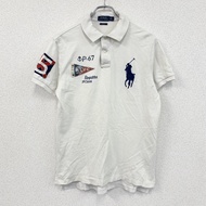 Polo Ralph Lauren短袖 Polo 衫，大馬標設計，白色，M 碼，古著。