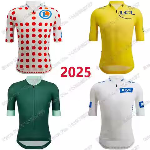 2025 France TDF Cycling Jersey Yellow Green White Polka dot leader Cycling Clothing Men Mountain Roa