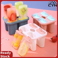 4 Cell Silicone Ice Cream Popsicle Mold With Handle Ice Cream Mold Summer Children's Ice Cream Maker Ice Cube Tray Mold HOT