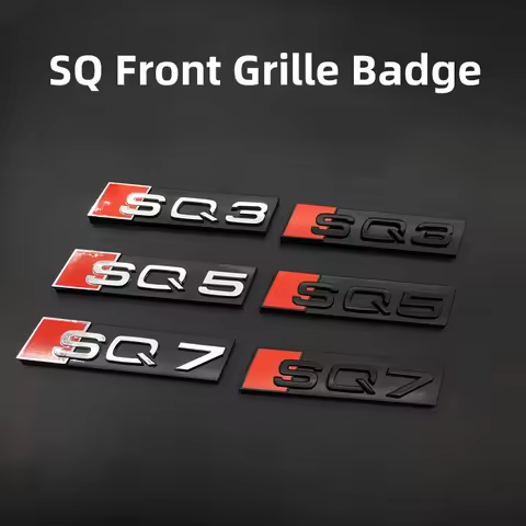 3D ABS Hood Front Grille Sticker ABS SQ3 SQ4 SQ5 SQ6 SQ7 SQ8 Emblem Decoration for Audi A4 B5 B6 B7 