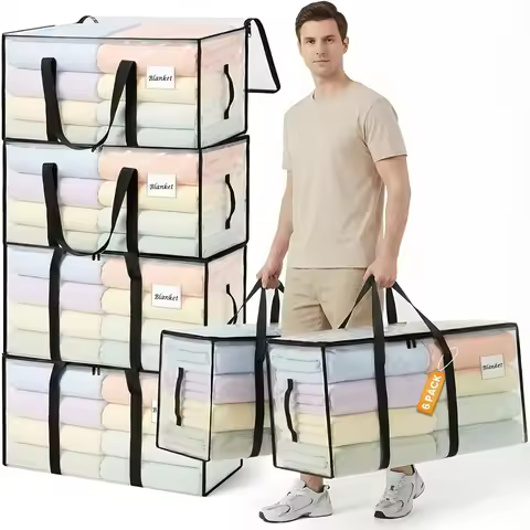 3 Heavy-duty Moving Boxes and Clothing Storage Bags, Large Moving Bag with Lid and Backpack Shoulder