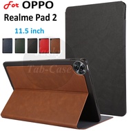 Fit For Realme Pad 2 11.5" 2023 Fashion Business PU Leather Case OPPO Realme Pad2 11.5-inch RMP2205 RMP2204 Flip Stand Cover