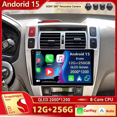 Android 15 For Hyundai Tucson 1 2004-2009 LHD 2K QLED Stereo Car Radio Multimedia Video Player GPS A
