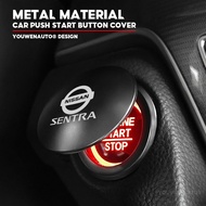 For Nissan Sentra Car Push Start Button Cover Metal Engine Start Stop Protection Cap for sentra 2019