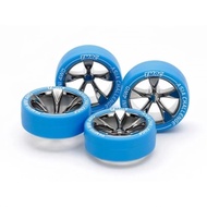 ((Pandainn) Tamiya 95654 Sky Blue Tire+Medium Diameter Plating Frame Asian Cup Limited Edition Four-