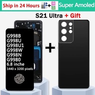 6.8" Super AMOLED For Samsung  S21 Ultra 5G G998 G998U Display Touch Screen Digitizer For Samsung S21Ultra G998B LCD