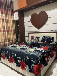 Seprei Pengantin Mewah ( BANTING HARGA + GRATIS ONGKIR ) Seprai Rempel Motif Bunga Terbaru Bahan Kat