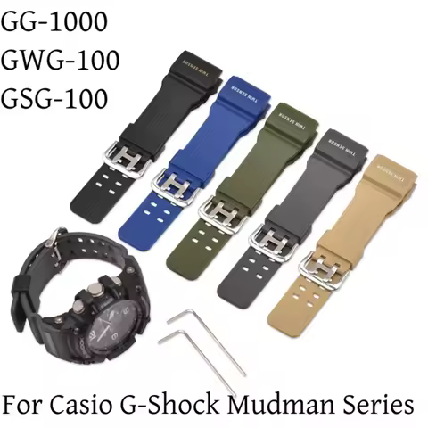 For Casio G-SHOCK GG-1000 GWG-100 GSG-100 Silicone Strap Men Replacement Resin Watch Band Sport Wate