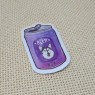 哈士奇啤酒-防水車貼-行李箱貼紙_防水貼紙