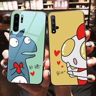 Phone Glass Case Huawei Cartoon Dinosaur &amp; Ultraman Mate 30 30Pro P20 P20Pro P30 P30Pro P40 P40Pro Nova 4 5 5Pro 6