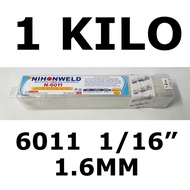 ORIGINAL NIHONWELD WELDING ROD 6011 1/16" 1.6MM ( 1 KILO ) ---------------------- N-6011 1/16" 1.6MM