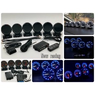 Defi A1 -OBD2 Set Of 6 128 Colors With Remote Box. Gauge + Obd Control Box + For All Car Models