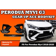 PERODUA MYVI GEN3 G3 GEAR UP ACE BODYKIT BUMPER SKIRT LIP MYVI G3 ACE MYVI 2018 MYVI BODY KIT FRONT 