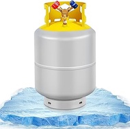 Dollate Refrigerant Recovery Tank 50 LB with 1/4 SAE Y-Valve Reusable Cylinder Tank Without Float Sw