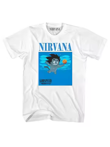Rock Nirvana Kurt Cobain Collaboration with Goku From Dragon Ball - Heavyweight Pure Cotton Punk Sho