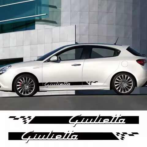 2PCS Car Door Side Stickers For Alfa Romeo Giulietta 940 Veloce Hatchback Auto Tuning Accessories Lo