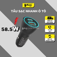 Vauto Super Fast Charging 2 Type C 58.5W Devices Support 1224V USB Charging Port Charging For Laptop