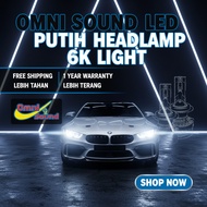 [GOOD BRAND] LED LIGHT PUTIH 6000K BRAND OMNI SOUND (H4/H8/H11/H7/H3/H1/9005/9006/9012) LAGI TERANG 
