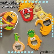 YNATURAL Fridge Magnet Bottle Opener, Magnetic Stainless Steel Coke Bottle Opener, Creative Burger P