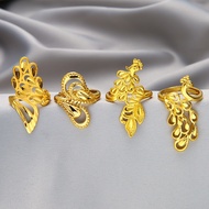 Big Flower Ring Long Non-Fading Gold Women Style 999 Index Finger Vietnam Sand