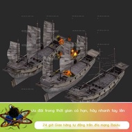 Antique wooden 3D Max model, wholesale, fishing, warship, U3D Unity game material