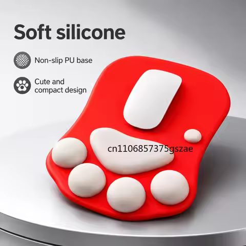 Cute 3D Cat Paw Mouse Pad Soft Silicone Nonslip Mouse Mat For Office & Home Computer & Mac Laptop Ga