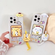For Samsung F06 M06 M16 F16 S24FE S23FE S25 S24Plus S23Ultra 3D Yugui Dog Pudding Dog Lanyard Stand 
