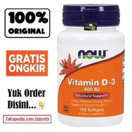 Now Foods Food Vitamin D-3 D3 D 3 400 IU 400IU 180 Softgels Vit D3